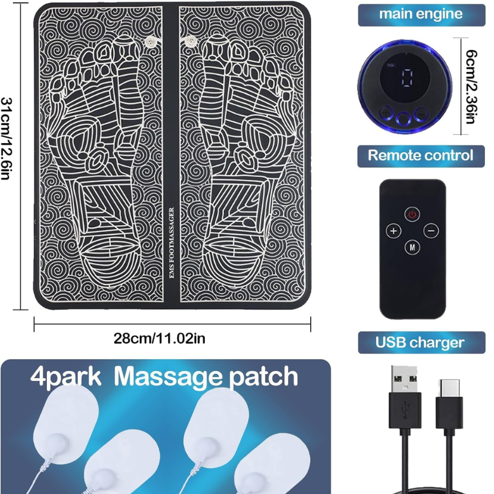 EMS Foot Massager Mat Muscle Stimulator Electric TENS