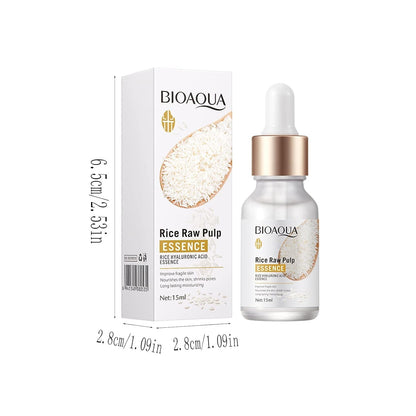 BIOAQUA Rice Raw Pulm Face Essence Hyaluronic Acid Shrink Pores Soften Moisturizing Facial Serum Skin