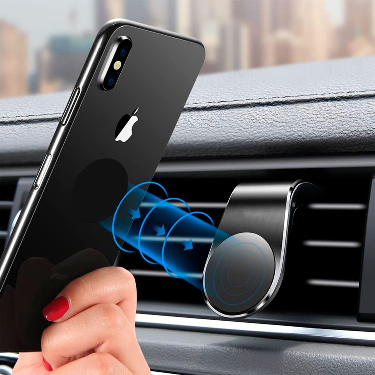 1Metal Magnetic Phone Holder Mini Clip Mount For audi q7 renault megane 3 ford fiesta mk7 nissan qashqai citroen c5 aircross