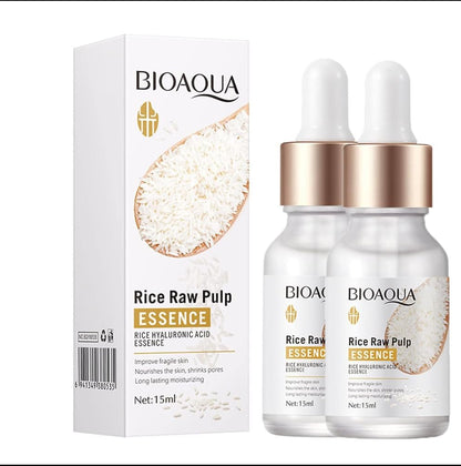 BIOAQUA Rice Raw Pulm Face Essence Hyaluronic Acid Shrink Pores Soften Moisturizing Facial Serum Skin