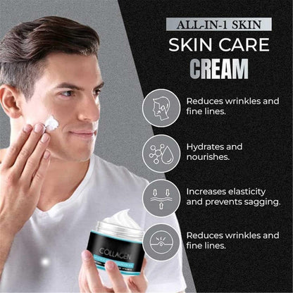 Nordterm Collagen Cream for Men, Men's Anti Age Wrinkle Cream, Mens Anti-Aging Wrinkle Cream, Men's Wrinkle Face Cream, Hydrolyzed Collagen 5% Crea