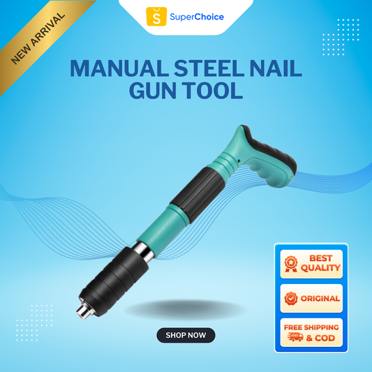 Manual Steel Nail Gun Tool, Concrete Nail Gun, Portable Mini Nail Shooting Machine with 100 Nails